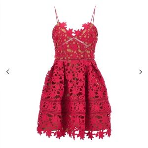 Self-Portrait Red Lace Kids Dress